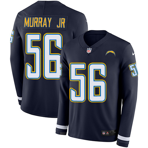 Nike Chargers #56 Kenneth Murray Jr Navy Blue Team Color Youth Stitched NFL Limited Therma Long Sleeve Jersey
